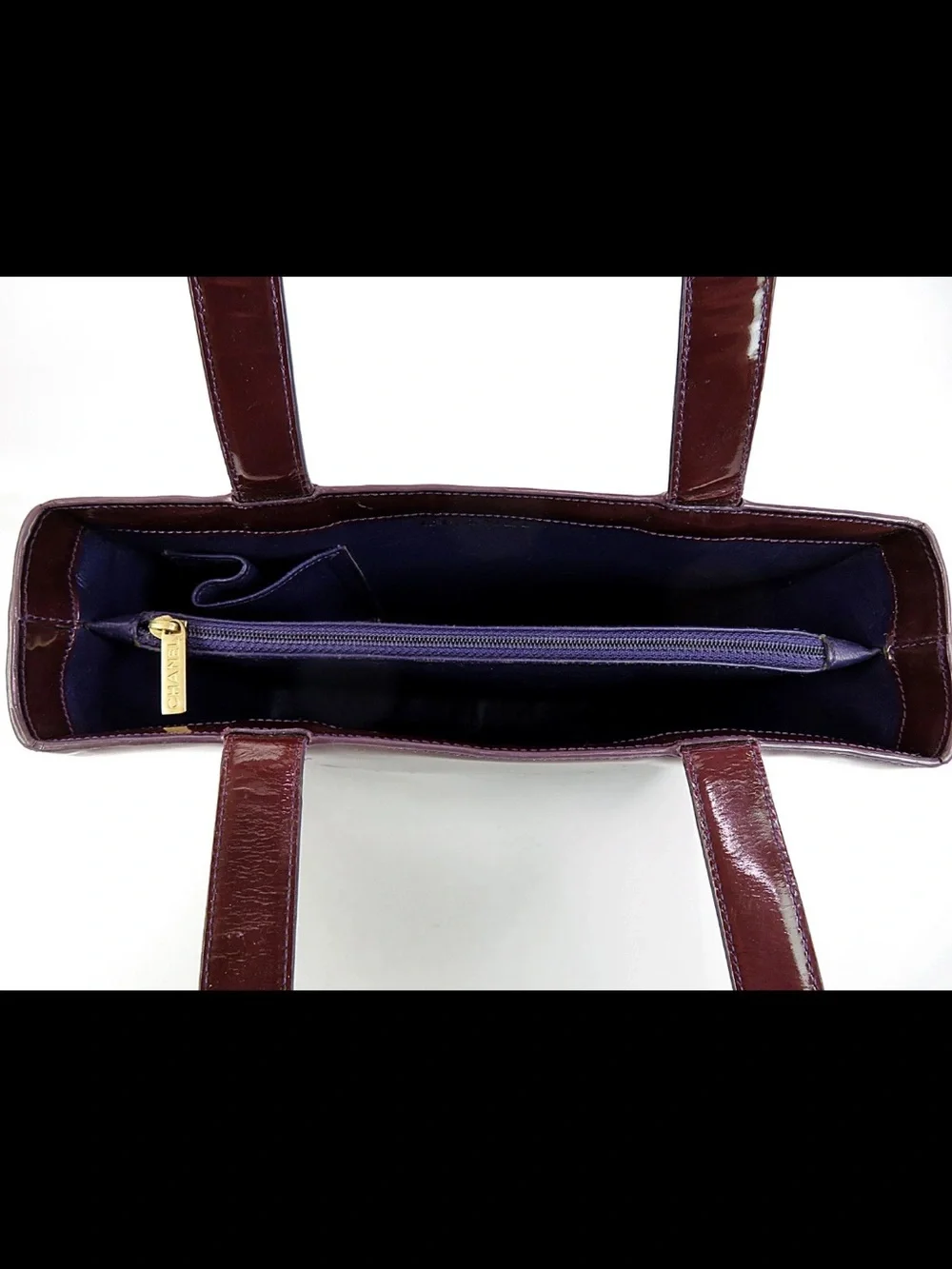 CHANEL Patent Leather Tote Bag in Deep Burgundy